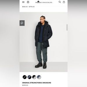 Men’s Original Moose Knuckles Stirling Parka Shearling Coat Size Medium